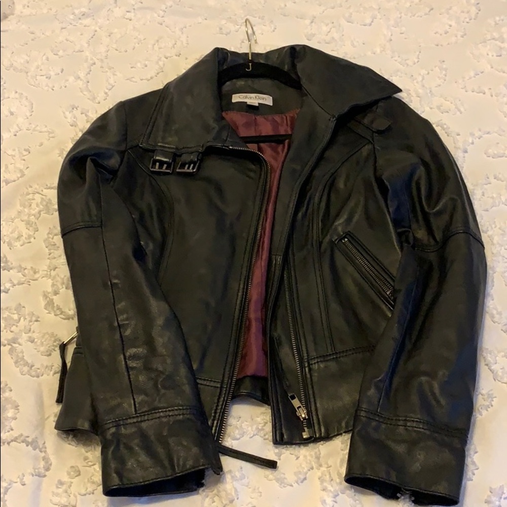 Vintage Calvin Klein Genuine Black Leather Jacket